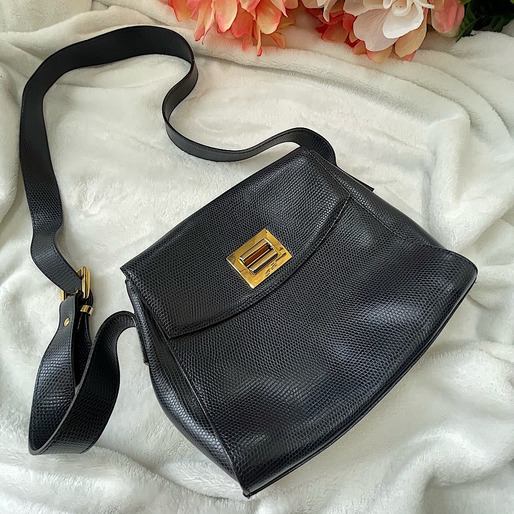 navy blue italian leather purse